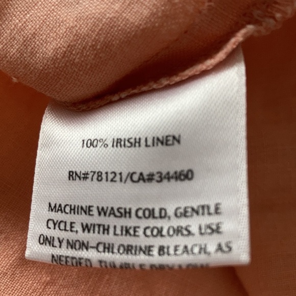 Eileen Fisher 100% irish linen peach half button long sleeve swing style shirt - Picture 10 of 14